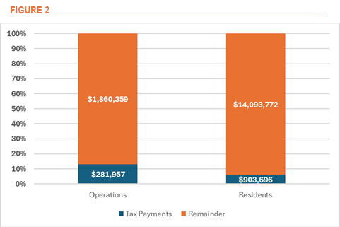 Figure 2: Tax payments and remainder bar charts