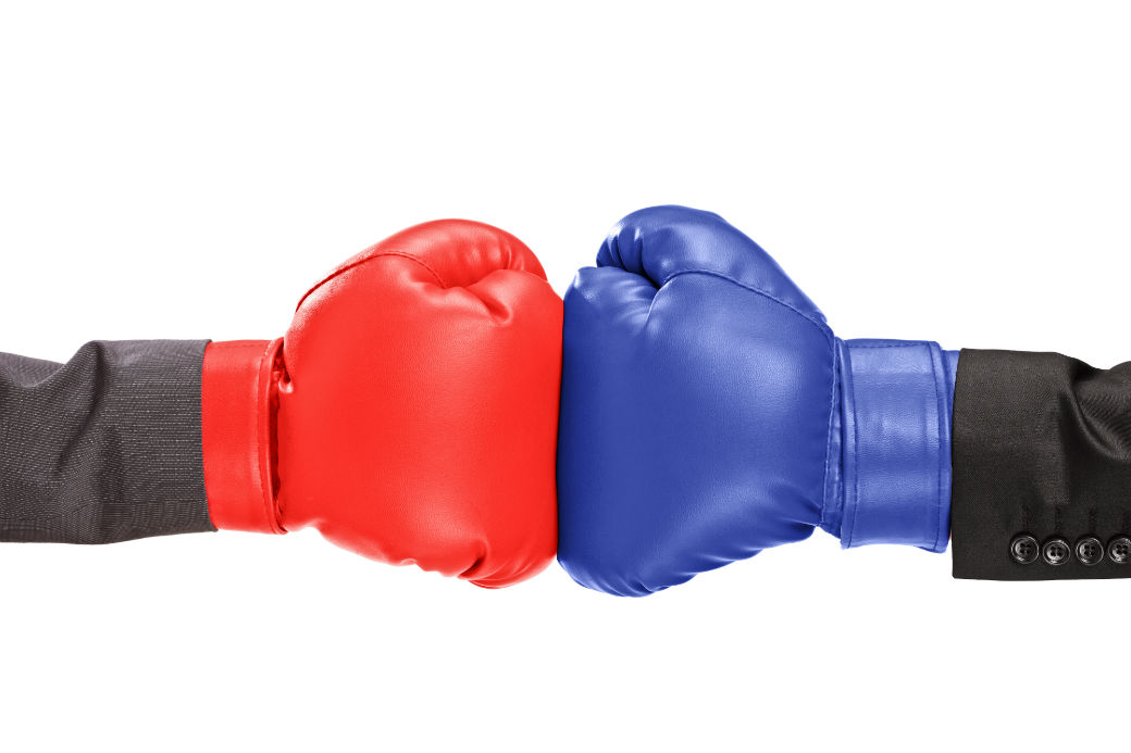 Red and Blue Boxing Gloves-Political - Copyright Ljupco Smokovski