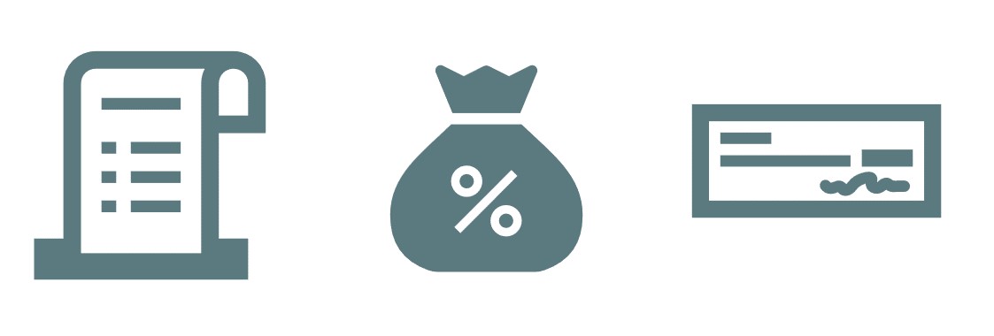 blue commerce and tax graphics