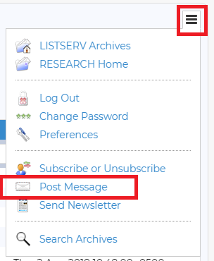 post message on listserv